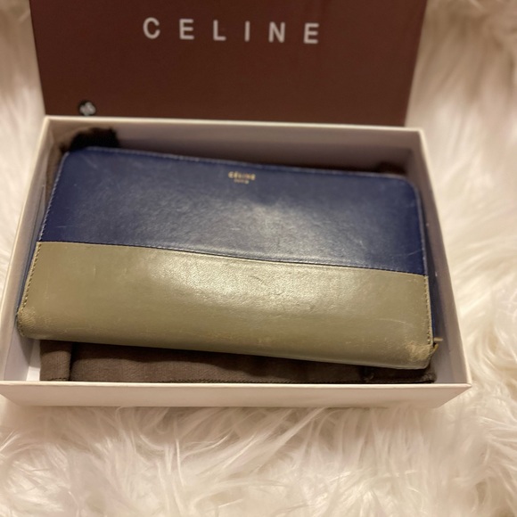 Celine two tone rare zip around wallet with box - Picture 1 of 10